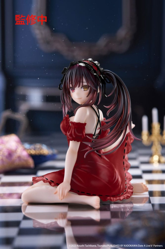 Date A Live V PVC Statue Desktop Cute Figure Kurumi Tokisaki Nightwear Ver. Renewal 13 cm 1