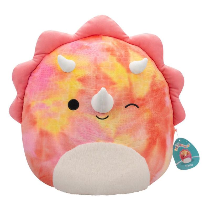 Squishmallows Plush Figure Pink Tie-Dye Triceratops with Fuzzy Belly and Winking Trinity 40 cm