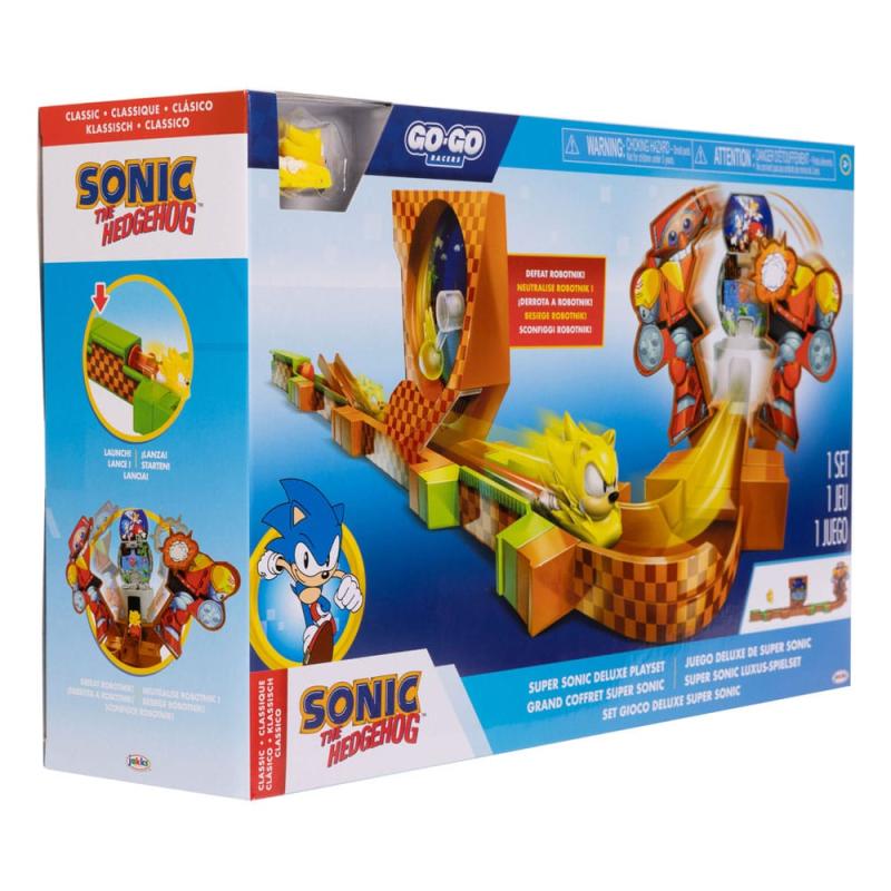 Sonic - The Hedgehog Go Go Racers Mini Figure Playset Launching ramps Deluxe