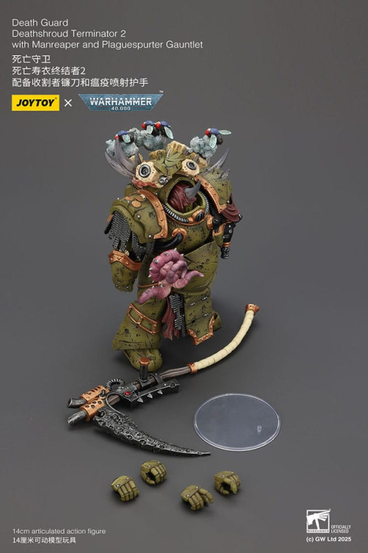 Warhammer 40k Action Figure 1/18 Death Guard Deathshroud Terminator Championwith Manreaper and Plagu 7