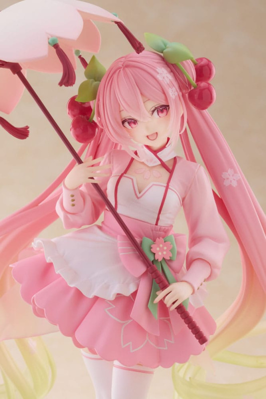 Hatsune Miku AMP PVC Statue Newley Written Sakura Miku Sakura Dress Ver. 21 cm 7