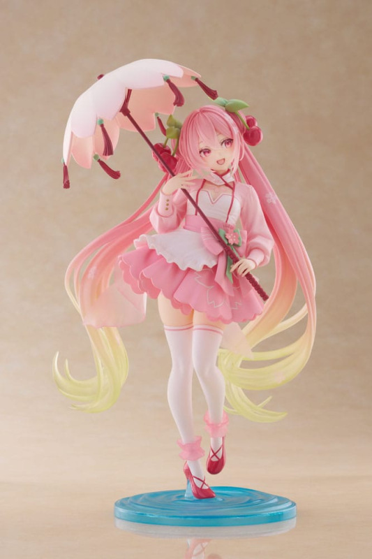 Hatsune Miku AMP PVC Statue Newley Written Sakura Miku Sakura Dress Ver. 21 cm 5