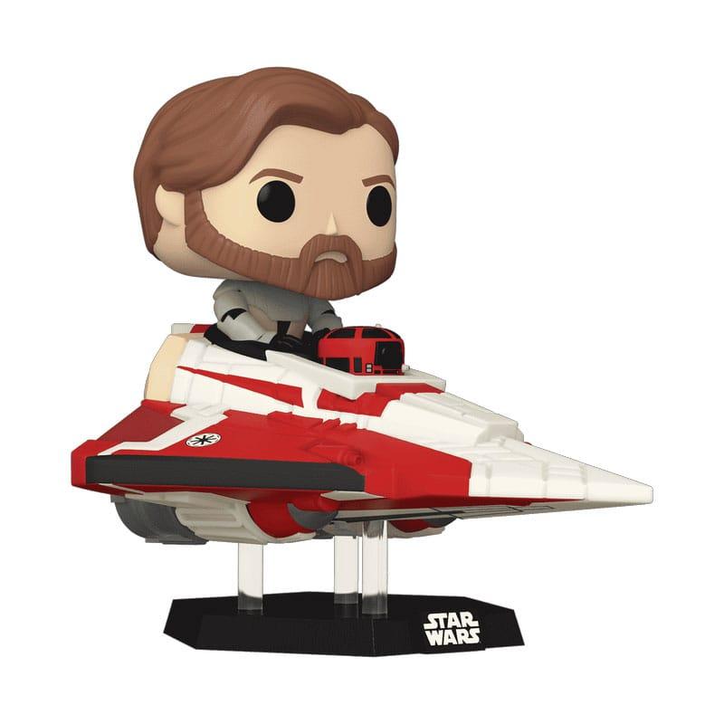 Star Wars POP! Rides Super Deluxe Vinyl Bobble-Head Obi-Wan Kenobi in Delta 7 Jedi Starfighter 15 cm