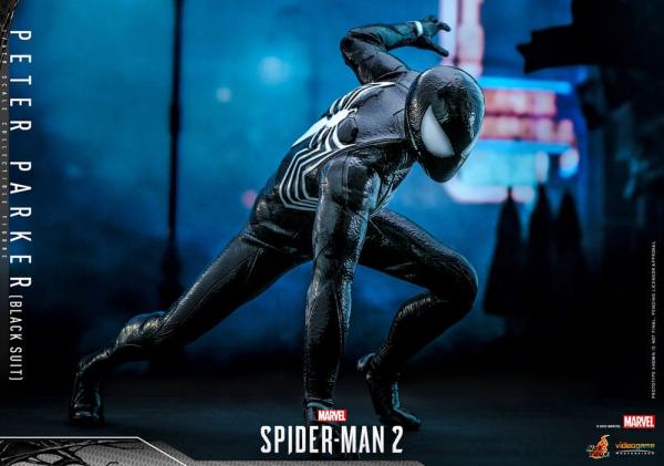 Spider-Man 2 Video Game: Peter Parker Black Suit 1/6 Masterpiece Action Figure - Hot Toys