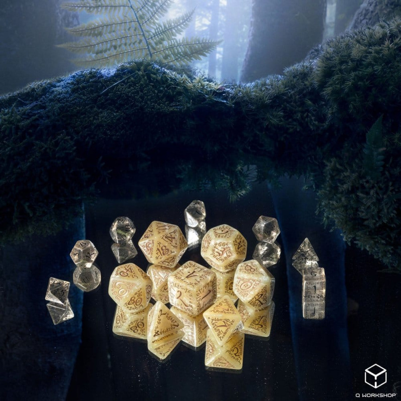 Elvish Jumbo Dice Set of 7 (Shimmering Beige & Copper) 3