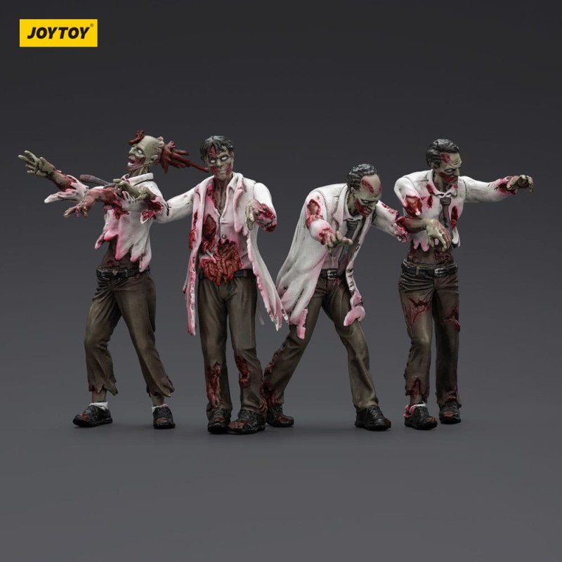 Zombie Dark Source Action Figures 4-Pack Scientists (Male) 8 cm 4