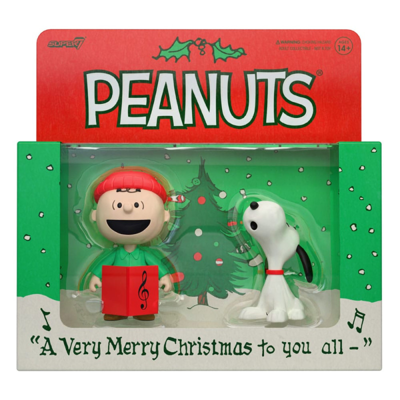 Peanuts ReAction Action Figures 2-Pack Brown and Snoopy (Caroling) 10 cm 2
