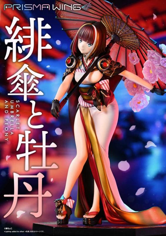 Original Illustration by Fuzichoco Prisma Wing PVC Statue 1/7 Scarlet Umbrella And Peony 28 cm