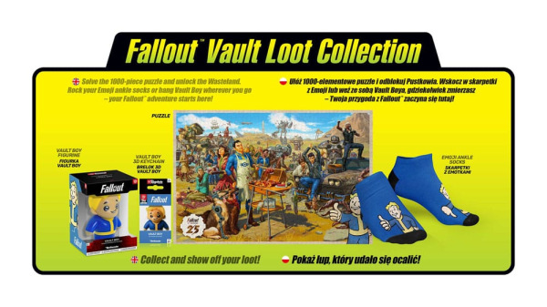 Fallout gift set Fallout Vault Loot Collection (Puzzle, socks, figurine & key ring) 7