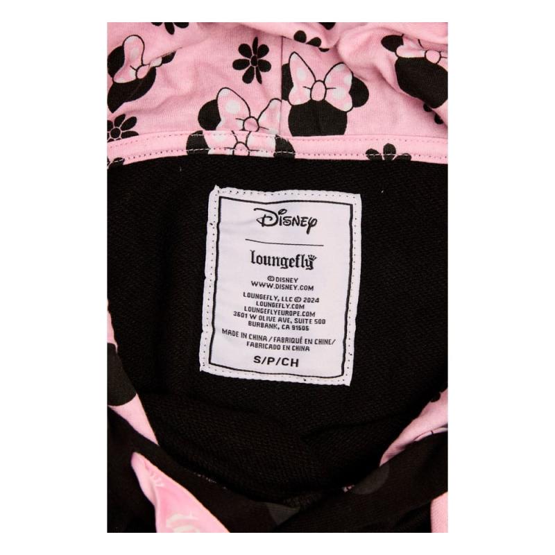 Disney by Loungefly Hoodie Sweater Unisex Minnie Rocks the Dots Florals Size L 8