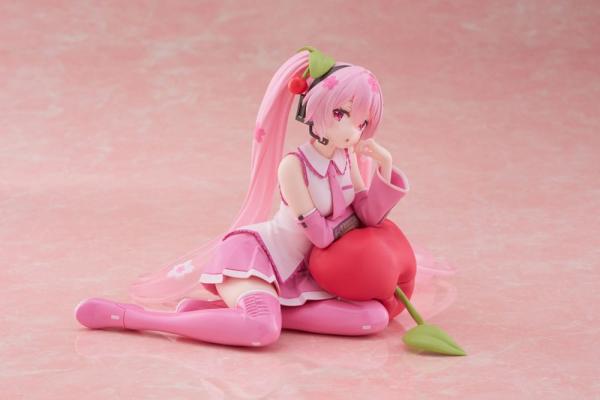 Hatsune Miku PVC Statue Desktop Cute Figure Sakura Miku Cherry Cushion Ver. 13 cm 1