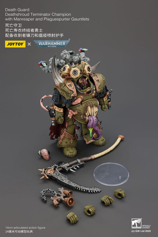 Warhammer 40k Action Figure 1/18 Death Guard Deathshroud Terminator Championwith Manreaper and Plagu 1