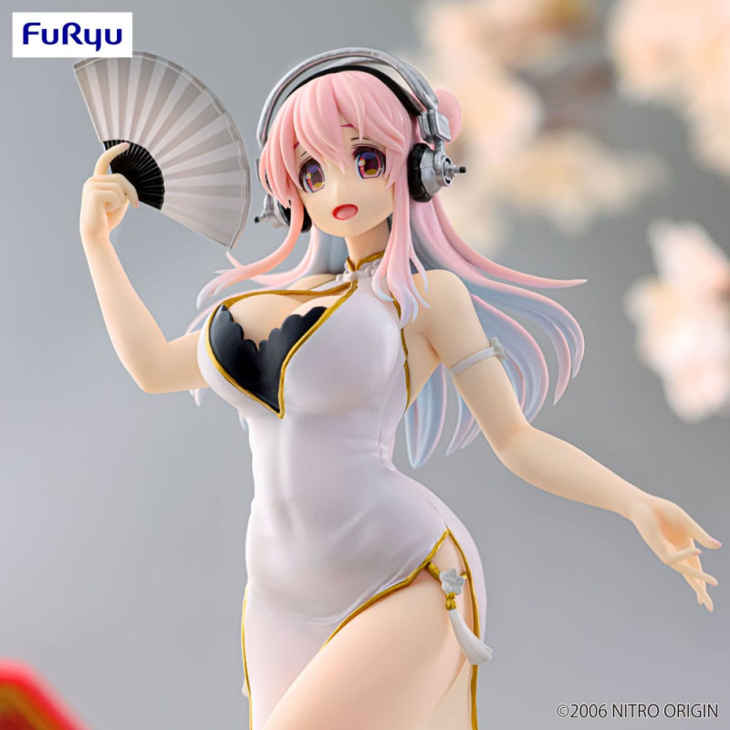 Super Sonico Trio-Try-iT PVC Statue White China Dress Ver. 21 cm 3