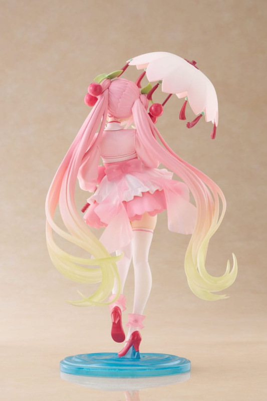 Hatsune Miku AMP PVC Statue Newley Written Sakura Miku Sakura Dress Ver. 21 cm 3