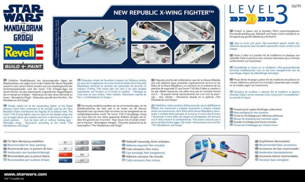 Star Wars The Mandalorian and Grogu Revell Model Kit 1/57 New Republic X-Wing Fighter 22 cm 11