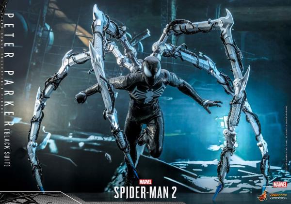 Spider-Man 2 Video Game: Peter Parker Black Suit 1/6 Masterpiece Action Figure - Hot Toys
