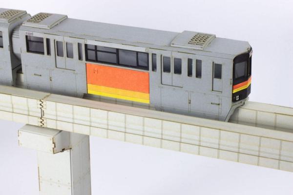 Original Character Series 1000 1/150 Paper Model Kit Tama Intercity Monorail (4 cars) 48 cm