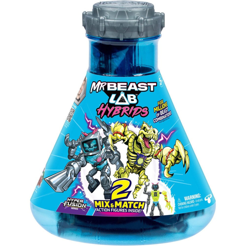 Mr. Beast Lab Hybrids Series 2 Mini Figuren 2er-Pack Lab-Bot vs Gid Skeleton 11 cm 4