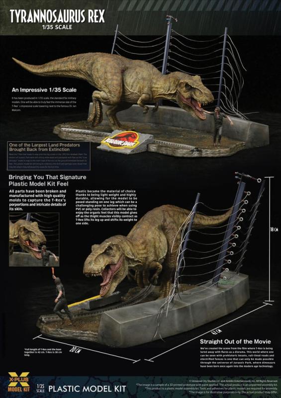 Jurassic Park Plastic Model Kit 1/35 Tyrannosaurus Rex 42 cm