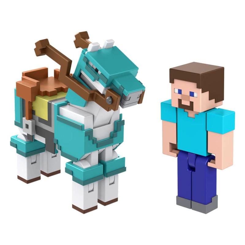 Minecraft Action Figure 2-Pack Steve & Armored Horse 8 cm