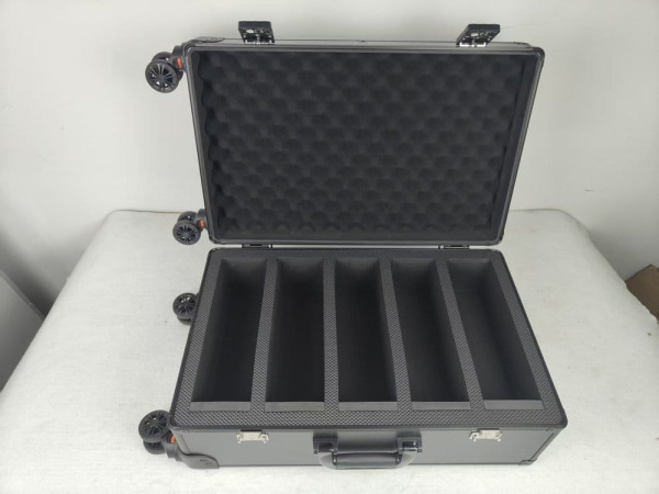 Evoretro Trading Card Luggage Wheeled Case 5-Rows Round Aluminum 56.0 x 35.4 cm 1