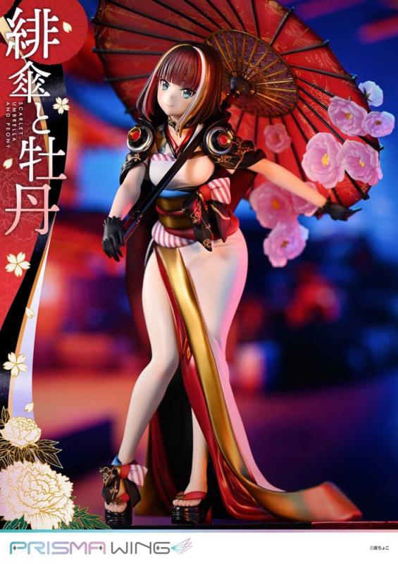 Original Illustration by Fuzichoco Prisma Wing PVC Statue 1/7 Scarlet Umbrella And Peony 28 cm