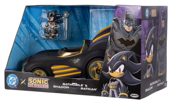 DC x Sonic - The Hedgehog Action Figure with Vehicle Shadow Batman & Batmobile 6 cm 3