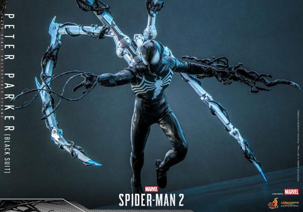 Spider-Man 2 Video Game: Peter Parker Black Suit 1/6 Masterpiece Action Figure - Hot Toys