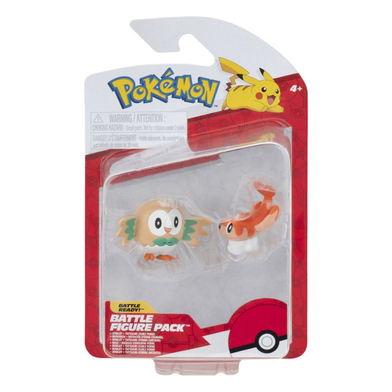Pokémon Figure 2-Pack Tatsugiri (Curly Form) & Rowlet 8 cm 1