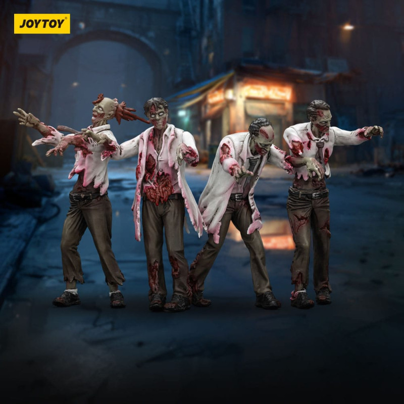 Zombie Dark Source Action Figures 4-Pack Scientists (Male) 8 cm 10