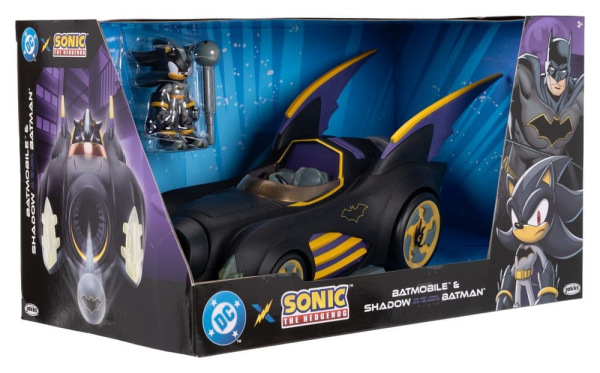 DC x Sonic - The Hedgehog Action Figure with Vehicle Shadow Batman & Batmobile 6 cm 2