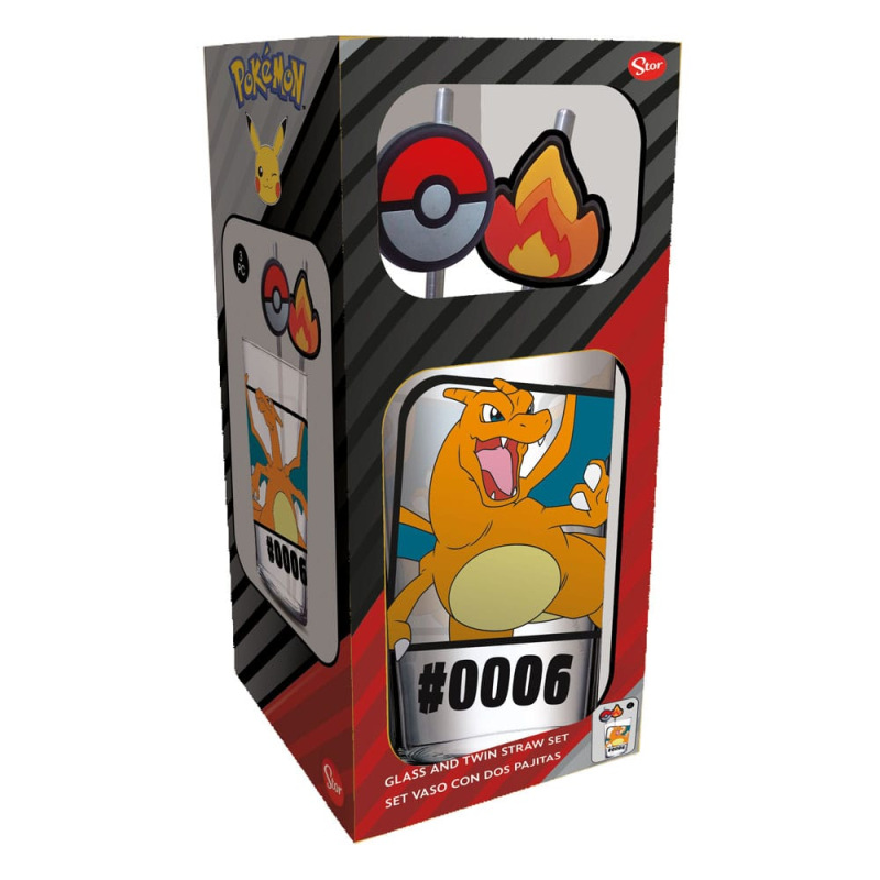 Pokémon Glass Tumbler with Straws Charizard 480 ml 2