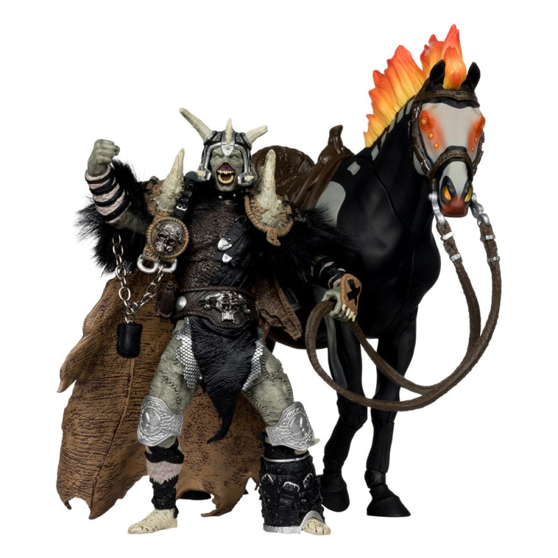 Spawn Action Figure Bloodaxe with Horse (Spawn: The Dark Ages) (McFarlane Toys 30th Anniversary) (Go