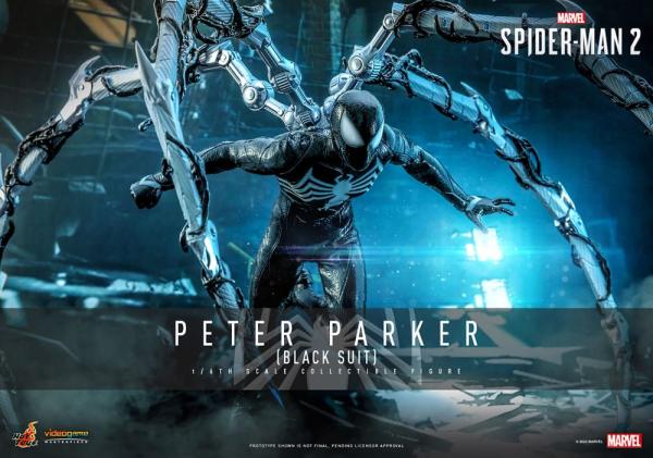Spider-Man 2 Video Game: Peter Parker Black Suit 1/6 Masterpiece Action Figure - Hot Toys