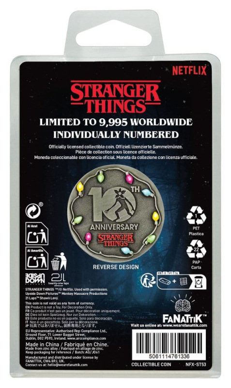 Stranger Things Collectable Coin 10th Anniversary Eleven Limited Edition 2