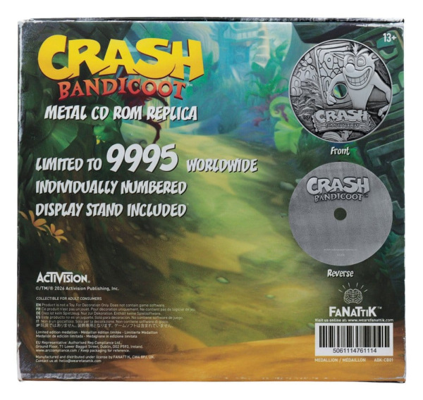 Crash Bandicoot Replica Metal CD-ROM Collectible Limited Edition 11 cm 5