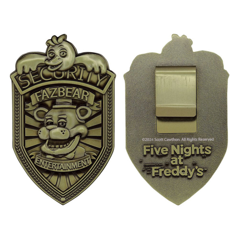 Five Nights at Freddy´s Replica Security Badge Antique Brass Edition 4