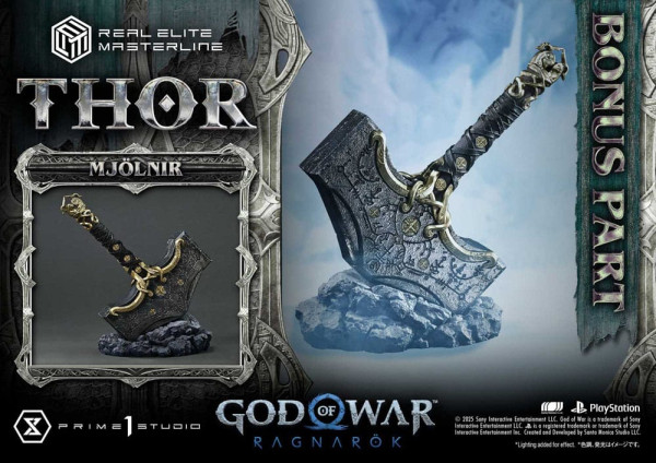 God of War: Ragnarök Real Elite Masterline Series Statue 1/3 Thor Deluxe Bonus Version 105 cm 1