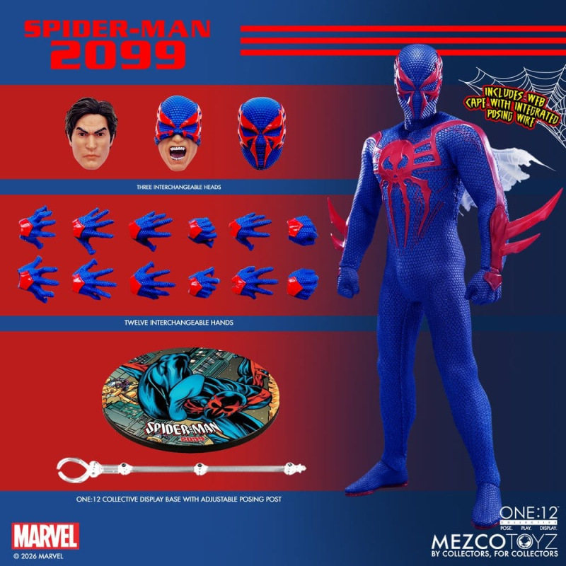 Marvel Comics One:12 Collective Action Figure 1/12 Spider-Man 2099 17 cm 11