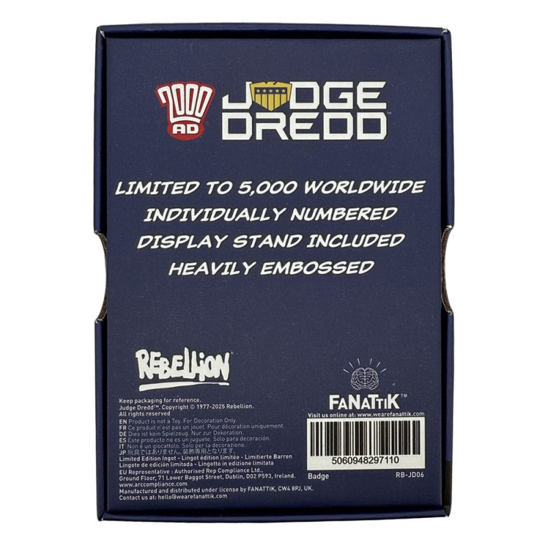 2000 AD Replica Judge Dredd Badge Limited Edition 4