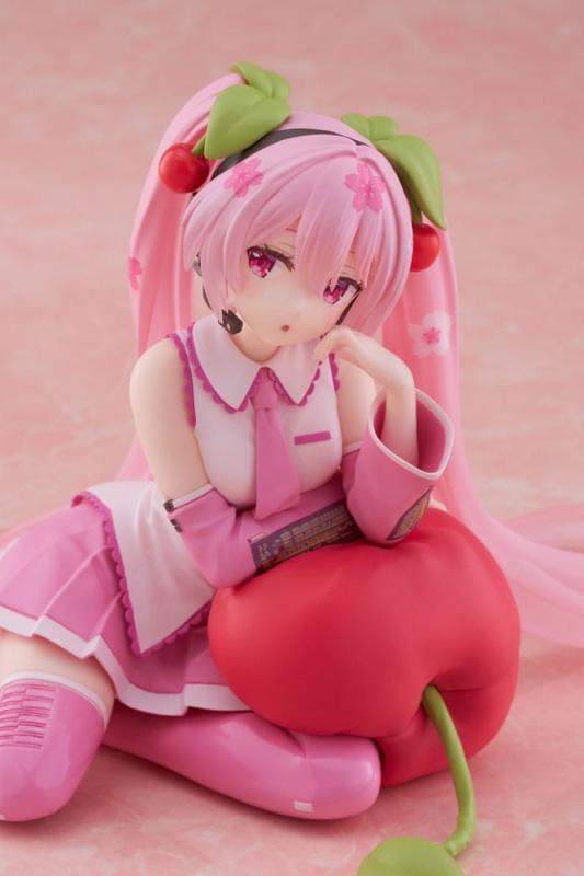 Hatsune Miku PVC Statue Desktop Cute Figure Sakura Miku Cherry Cushion Ver. 13 cm 8