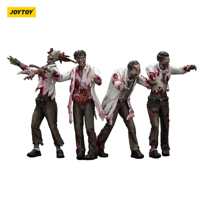 Zombie Dark Source Action Figures 4-Pack Scientists (Male) 8 cm 9