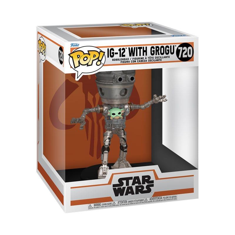 Star Wars: The Mandalorian POP! Deluxe Vinyl Bobblehead Figure IG-12 with Grogu 17 cm