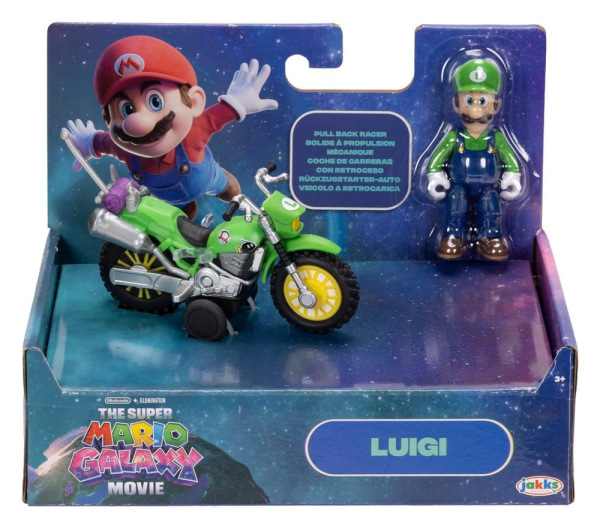 The Super Mario Galaxy Movie Action Figure with Pull Back Motorcycle Luigi 6 cm 4