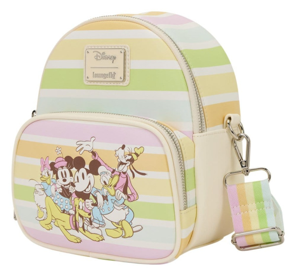 Disney by Loungefly Crossbody Bag Mickey and Friends Rainbow Stribes 1