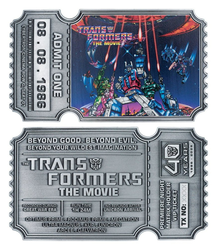 Transformers Replica The Movie 40th Anniversary Movie Ticket Limited Edition 9 x 16 cm 1