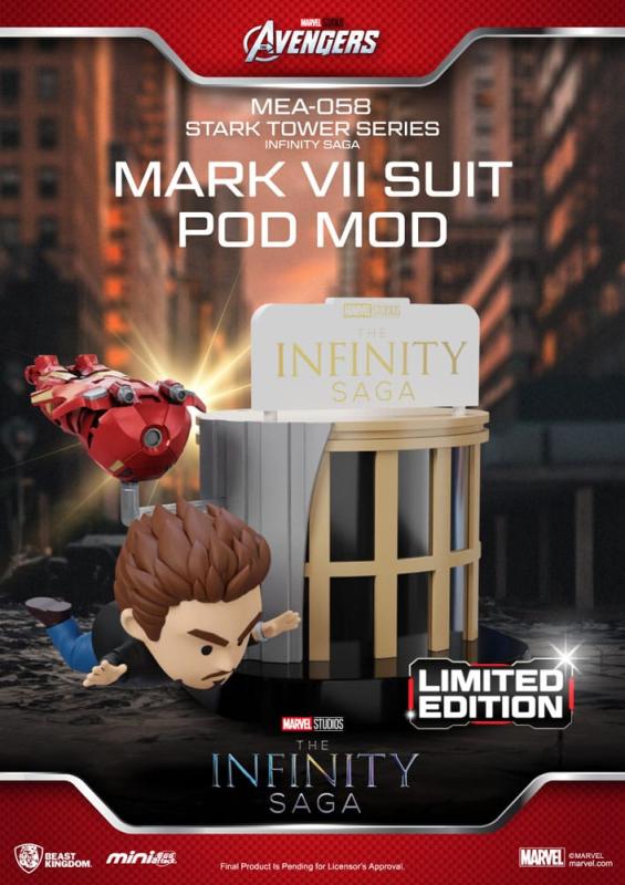 Marvel Mini Egg Attack Figures The Infinity Saga Stark Tower series Tony Stark & Mark VII suit pod m