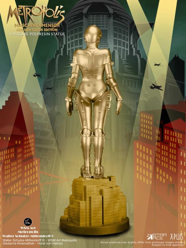 Metropolis Statue 1/4 Maschinenmensch Metallic Gold 40 cm