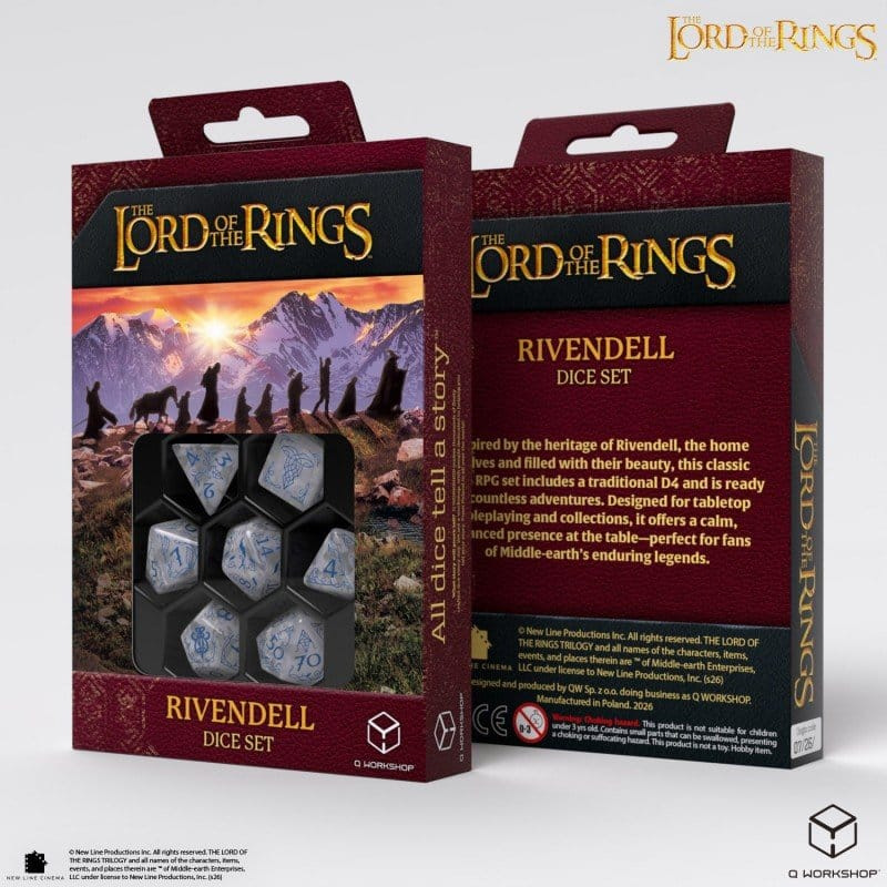The Lord of the Rings Dice Set of 7 Rivendell (Stone) 3