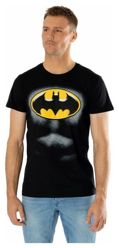 DC Comics T-Shirt Batman Logo Ripped Bevel Size L 1